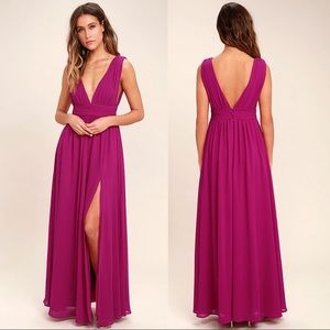 LULU’S HEAVENLY HUES MAGENTA MAXI DRESS